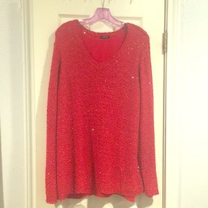 APT Red sweater with sparkle